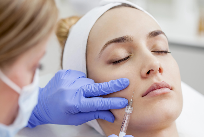Woman taking a Botox treatment